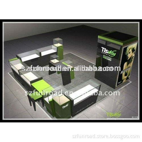 High end jewelry display kiosks design jewelry counter display for mall